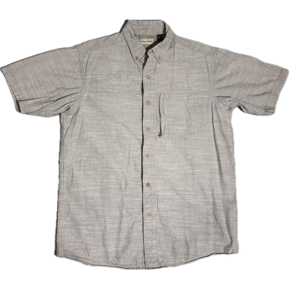 Hobbs Creek Other - Hobbs Creek Mens Gray Short Sleeve Fishing Shirt Button Down Zip Pocket Medium‎